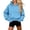 Light Blue, variant on Oversized Hoodies for Women Kangaroo Pocket Sweatshirt Casual Long Sleeve Loose Fit Tops Light Weight Cropped Pullover for Fall Winter Streetwear