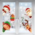 thumbnail image 4 of 2 hojas de pegatinas para ventana con temática navideña, diseño de Papá Noel, muñeco de nieve, reno, árbol de Navidad, pegatinas estáticas con dibujos animados, 4 of 5