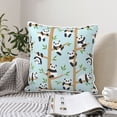 thumbnail image 2 of DouZhe Velvet Decorative Throw Pillow Covers Set of 2, Soft Square Cushion Cover with Invisible Zipper Cute Panda Cartoon Bear Printing, 20"x20", 2 of 7
