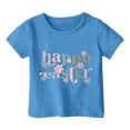 thumbnail image 1 of PMVFHDE T-Shirt pour Filles T-Shirts Graphiques Mignons Hauts d'Été pour Filles Enfants Pâques T-Shirt Graphique Mignon Col Rond Manches Courtes T-Shirt Décontracté d'Été Bleu, 2-3 Ans, 1 of 4