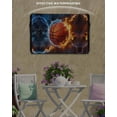 thumbnail image 6 of Outdoor TV Cover 60 to 65 Inch Weatherproof, Cool Basketball Waterproof TV Screen Protector for Outside Decor with Zipper and Pocket 58"L x 37"H , Sports Ball on Water And Fire, 6 of 7