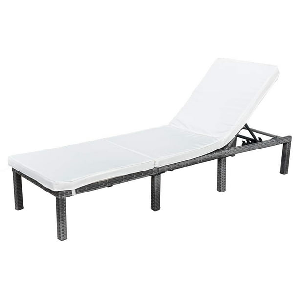 Patiopost Outdoor Patio Adjustable Chaise Lounge Wicker Chair With Removable Padded Cushions Gray 5 Level Com - Padded Wicker Chaise Lounge Chairs Patiopost Outdoor Patio Adjustable Chaise Lounge Wicker Chair With Removable Padded Cushions Gray 5 Level Com - Padded Wicker Chaise Lounge Chairs