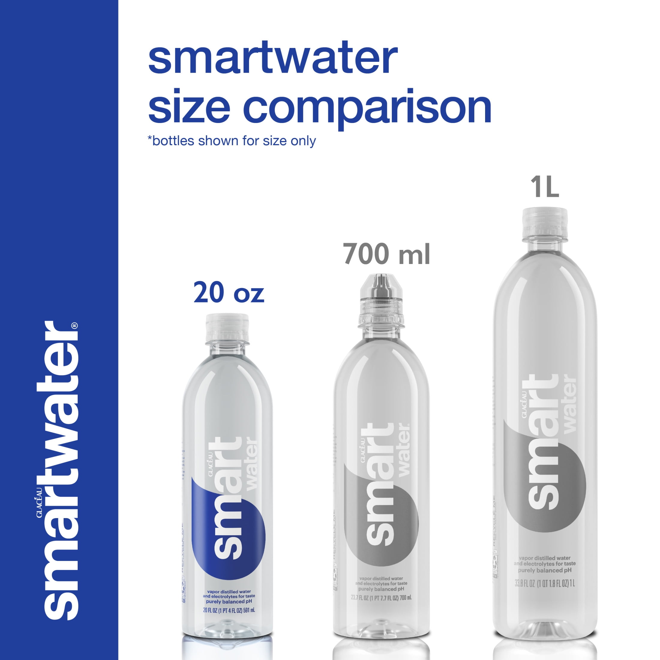 smartwater Vapor Distilled Water Bottle, 20 fl oz
