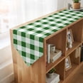 thumbnail image 4 of Green Plaid Table Runner Linen Burlap Table Runner 90 Inches Long Spring Summer Farmhouse Buffalo Checkered Dresser Scarves for Kitchen Island Coffee Dining Party Wedding Holiday Decor 13"x90", 4 of 8