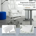 thumbnail image 5 of Costway Office Desk Chair Big and Tall Executive Office Chair with Footrest Lumbar Support White, 5 of 10