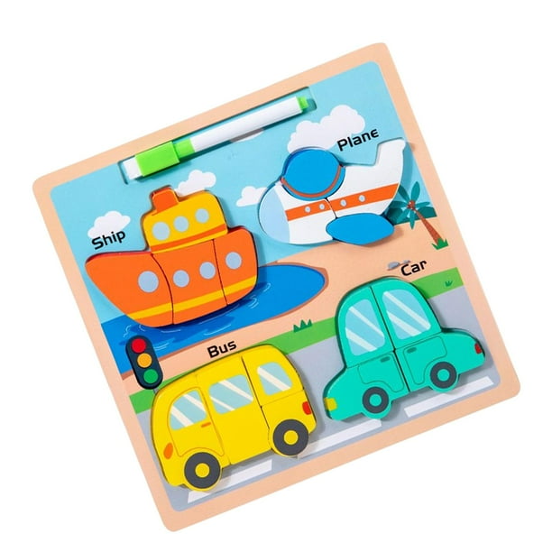 Tablero de Dibujo de Rompecabezas de Madera, Tablero de Rompecabezas de Actividades de Aprendizaje Multifuncional, Educación Temprana, Regalos de Cump , vehículo Salvador Rompecabezas