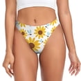 thumbnail image 1 of Balery Sunflowers Tangas de Algodón para Mujer con Estampado – Ropa Interior Sexy, Transpirable, G-string-Small, 1 of 6