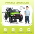 thumbnail image 4 of Okybaby 12V Kids Ride on Truck Car with Parents Remote,Electric Power Ride on Toy Car with LED Light,USB/TF Slot,Bluetooth,MP3,Ride on Truck Car for Kids Aged 3+,Green, 4 of 7
