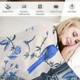 thumbnail image 3 of Nawypu Throw Blanket Blue and White Tile with Birds and Small Flower Throw Blanket Super Soft Warm Throw Flannel Blanket Blue and White Porcelain Style Flannel Blanket, 3 of 6