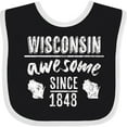 thumbnail image 3 of Inktastic Wisconsin Awesome Since 1848 Boys or Girls Baby Bib, 3 of 4