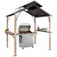 thumbnail image 1 of Outsunny Pavillon de Gril à Toit Rigide 8 x 6 Pi, Pavillon de BBQ avec Double Toit en Métal, 1 of 10