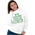 thumbnail image 3 of Cute Saint Patrick's Day Irish Girl Women Crewneck Sweatshirt Brisco Brands X, 3 of 6