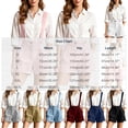 thumbnail image 3 of FAVIPT Dressy Business Shorts for Women Office Work High Waisted Cotton Shorts Removable Suspenders Casual Loose Rompers with Pockets Black,XXXL, 3 of 8