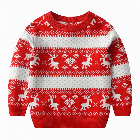 Splozh Toddler Baby Boy Girl Long Sleeve Crewneck Pullover Sweatshirt Sweater Outfits Solid Color Casual Clothes Winter Toddler Girl Clothes,Red,5-6 Years