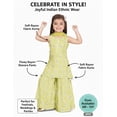 thumbnail image 2 of DWEEP SARA Parrot Lime Green Girls Sharara Suit Set with Exquisite Mirror & Hand Embroidery, 7-8 Y(28), 2 of 6