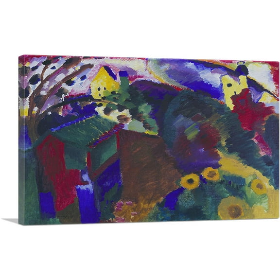 ARTCANVAS Garden at Murnau 1910 Canvas Art Print by Wassily Kandinsky - Size: 26" x 18" (0.75" Deep)