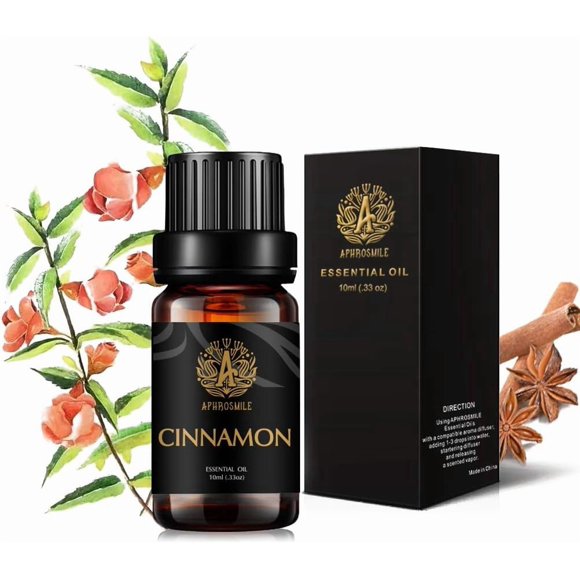 shiyou-100% Pure Cinnamon Essential Oil for Diffuser, Aromatherapy Cinnamon Oil for Humidifier, 10ml Pure 100% Essential Oil Cinnamon for Home, 0.33oz Aromatherapy Cinnamon Essential Oil for Massage