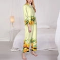 thumbnail image 3 of Daiia Sunflowers On A Yellow Background for Women's Long-Sleeved Pajama Set – Soft & Comfortable Sleepwear Button-Up Pajamas Cozy Lounge Wear-X-Large, 3 of 7