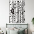 thumbnail image 3 of Black and White Tapestry, Monochrome Funky Blossoms Abstract Pattern Vertical Lines and Leaves, Wall Hanging for Bedroom Living Room Dorm Decor, 60W X 80L Inches, Black and White, by Ambesonne, 3 of 5