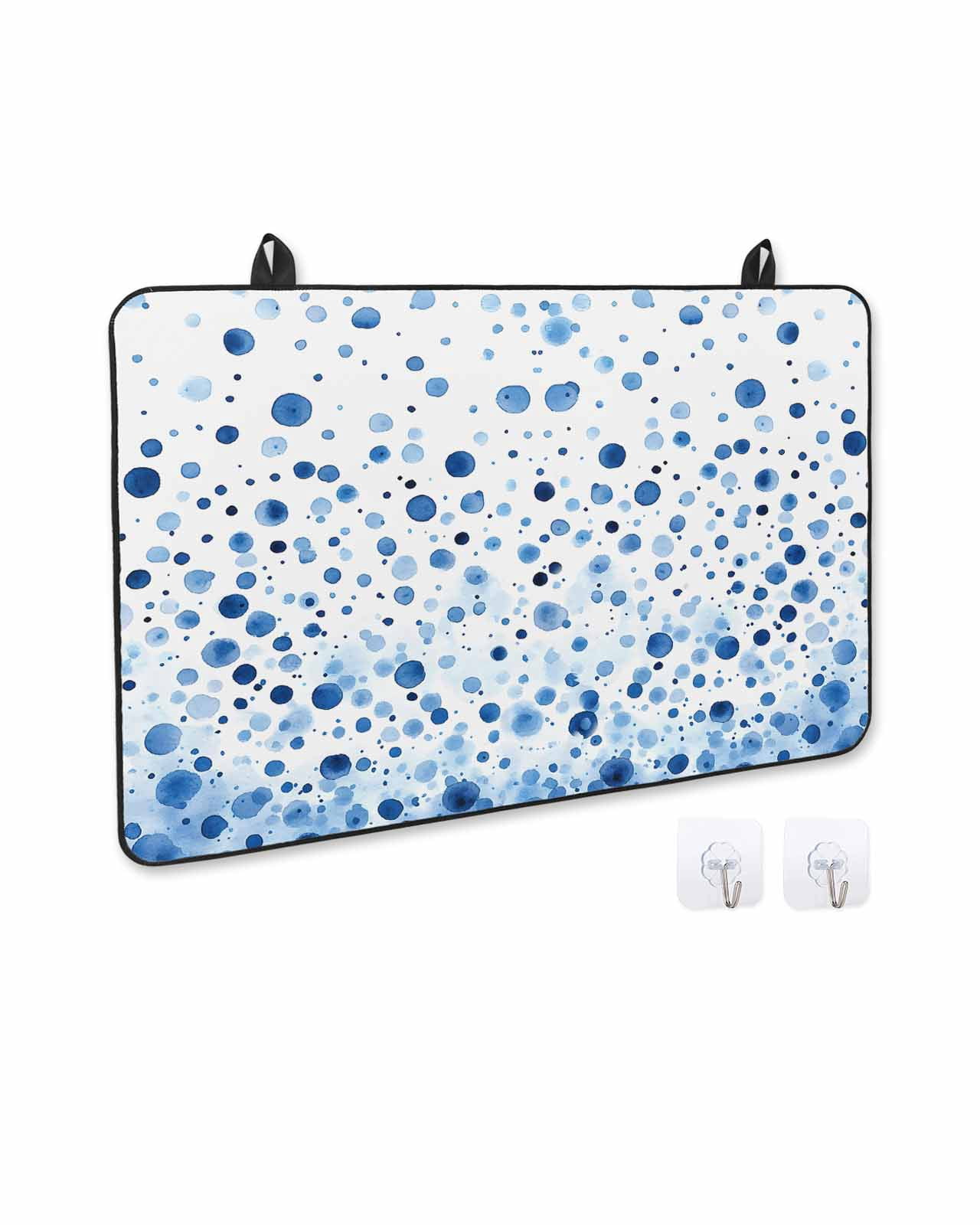 nqOlkjepod Large Induction Cooktop Protector Mat 36"x21", Blue Polka Dot Stove Top Covers for Electric Stove, Modern Art Abstract Watercolor Dot Stove Burner Cover Mats, Glass Top Stove Cover