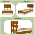 thumbnail image 3 of Ktaxon Twin Size Bed Frame with Double Slat Headboard，Solid Wooden Platform Bed, No Box Spring Needed, Easy Assembly, Brown, 3 of 8