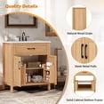 thumbnail image 4 of Harper & Bright Designs 30" Single Sink Bathroom Vanity, Free Standing Single Basin Vanity Set with Sink Combo with Drawers and Adjustable Shelf, Bathroom Sink Storage Cabinet for Bathroom, Walnut, 4 of 12