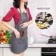 thumbnail image 3 of Delantal para hombres y mujeres con correas ajustables y bolsillos grandes, delantal de lona de algodón para cocinar, delantal de cocina, impermeable, gris, 3 of 7