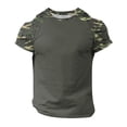 thumbnail image 5 of Men Summer Tops Men Small Long Sleeve Shirts Mens Tees Shirts Mens V Neck Casual Medium Short Sleeve Athletic Long Tee Clothe Set Athletic Tee Top Running S Tops Army Green M, 5 of 5