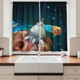 thumbnail image 2 of Cartoon Curtains 2 Panels Set, Spacecraft Planets Outer Space Theme Cute Rocket Stars Galaxy Cosmic Illustration, Window Drapes for Living Room Bedroom, 55W X 39L Inches, Multicolor, by Ambesonne, 2 of 3