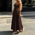 thumbnail image 4 of Blmnix Ladies Dresses Strapless Dress Corset Dress Tent Off The Shoulder Under Dresses Sleeveless Boat Neck Brown Maxi Adjustable Waist Sunmer Dresses for Women 2026 XL, 4 of 6