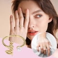 thumbnail image 1 of Jewelry Latest Fashion Jewelry Birthstone Rings Bridesmaid Gold Ring With Initial Designs Open Adjustable Rings Set, 1 of 7