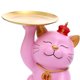 thumbnail image 5 of Bandeja de escultura de gato Lvero Gloria de resina Rosado, 5 of 8