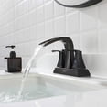 thumbnail image 3 of CES Two-Handle Bathroom Sink Faucet with Metal Drain Assembly and Supply Hose Lead-Free Mixer Double Handle Tap Laundry Utility Faucet Matte Black, 3 of 7