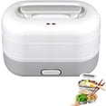 thumbnail image 1 of Fiambrera eléctrica con calefacción, alta potencia de 350 W, capa de vapor de 220 V/cocina arroz/calienta alimentos en 15 a 20 minutos (gris) ER, 1 of 5