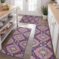 thumbnail image 2 of Multicolor Ethnic Floral Pattern Kitchen Rugs Sets Of 3,Kitchen Runner Rugs Non Skid Washable,Decorative Kitchen Floor Mats for Kitchen,Sink,Laundry,17"x30"+ 17"x47" + 17"x59", 2 of 6