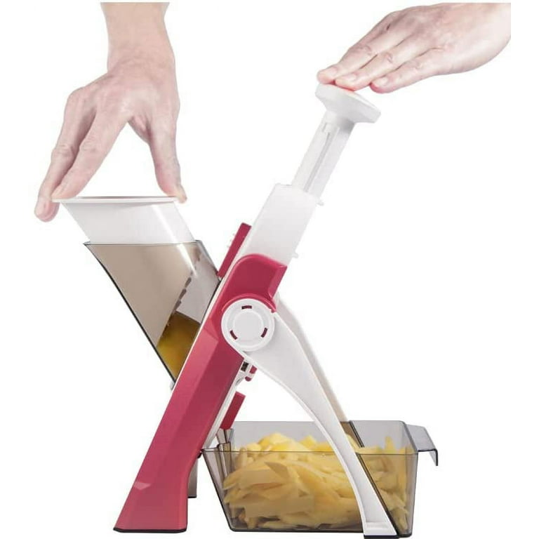 Upgrade Safe Mandoline Slicer Plus for Kitchen, QYKIC Bigger Vegetable Food  Chopper, Adjustable Potato Slicer Thickness Mandolin, Julienne + Dicer