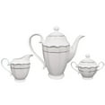 thumbnail image 5 of Lorren Home Trends Lace-57 57 Piece La Luna Wavy Silver Mix & Match Bone China Set, Service for 8, 5 of 5