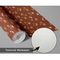thumbnail image 6 of S4sassy Removable Nature-inspired Waterproof Wall Wrap, Textured Wallcover, Meadow Blossom Print Contact Paper for Wall, Cabinet, Dresser, Self Adhesive Vinyl Wallpaper Roll- Brown (25"x60" inch), 6 of 9