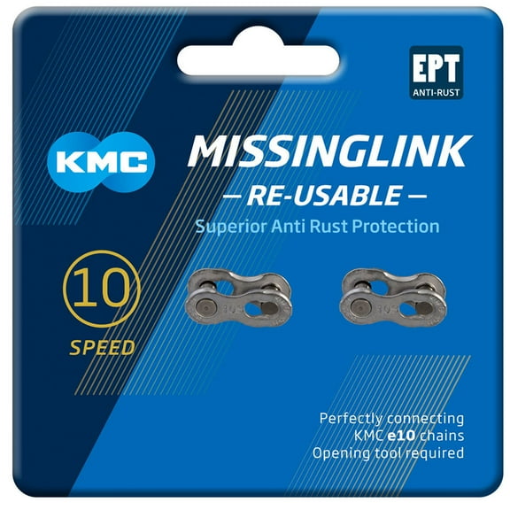KMC Unisex's 10 Speed EPT MissingLink Joining Link, Dark Silver, 2 Pairs Reusable Joining Link