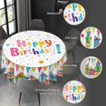 thumbnail image 2 of Birthday Gift Colorful Stars Funny Round Tablecloth Waterproof Wipeable Tablecloth Cover Home Restaurant Kitchen Picnic Party Decoration 60 Inch Circular Tablecloth for 20-47 Inch, 2 of 6