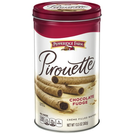 - Pepperidge Farm Pirouette Crème Filled Wafers Chocolate Fudge Cookies, 13.5 oz. Tin