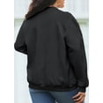 thumbnail image 6 of NAYTOAO Women's Plus Size Jacket: Full‑Zip Long Sleeve Knit Bomber Jacket, Casual Lightweight Streetwear with Pockets for All‑Season Wear, 6 of 7