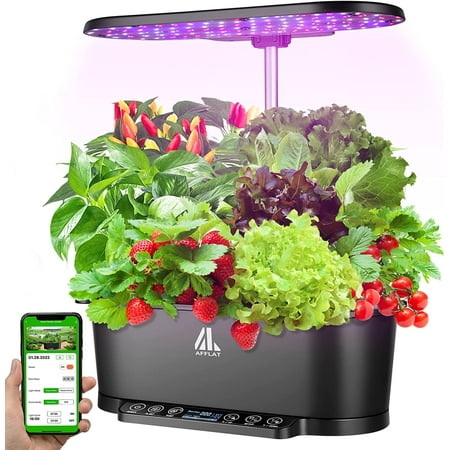 

WiFi Smart Garden with 15 Pods Hydroponics Growing System with Alert and App Indoor Herb Garden with 30.31 Inches Adjustable Height Automatic Cycle Timer Hydroponic Herb Garden Kit for Family Kitchen