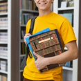thumbnail image 6 of HELLHERO Vintage Library Bookshelf Print Book Sleeve with Zipper 11.4"x8.7" Durable Polyester Book Protector Pouch with Portable Rope Front Pocket, 6 of 8