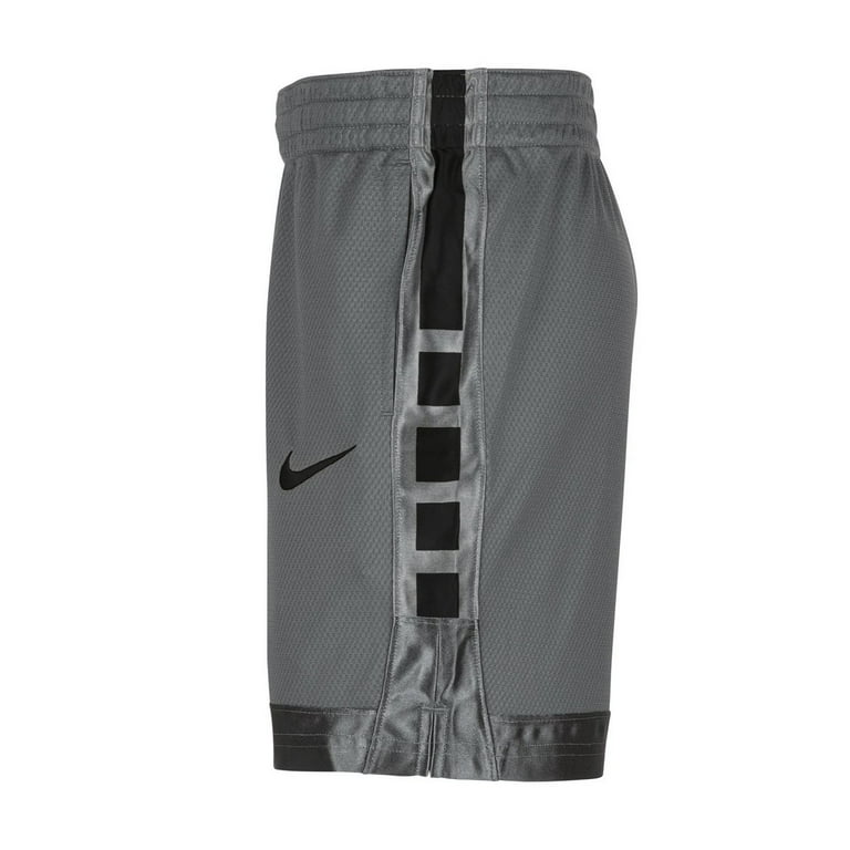 Nike Boy s Elite Stripe Basketball Shorts Gray Black M