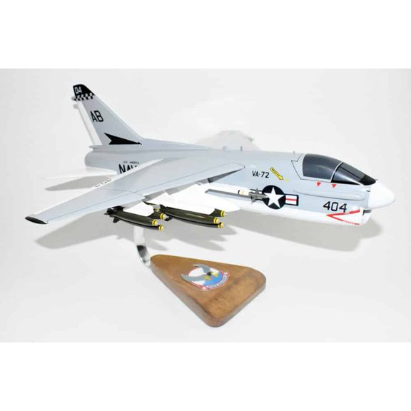 VA-72 Bluehawks 1982 USS America A-7E Corsair II Model, LTV, 1/31 Mahogany Scale Model, Navy