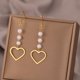 thumbnail image 2 of Pendientes De Acero Inoxidable Romántico Exquisito Corazón Colgante Blanco Imitación Perla Moda Para Las Mujeres Regalos De Joyería, 2 of 3