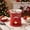 Red, variant on Christmas Chocolate Fondue Mug Set, Ceramic Melting Pot with Forks and Warmer, Holiday Party Home Gift for Family Friends