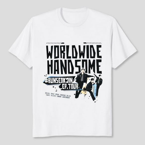 Jin Concert T-Shirt 2025 Worldwide Handsome Tour Jin Tour Shirt RunSeokJin Unisex, Sizes S-5XL, Tbun