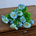thumbnail image 2 of Morttic 4 Bundles Artificial Daisies Flowers Fake Colorful Daisy Plant UV Resistant Greenery Shrubs Plants for Indoor Outdoor Hanging Planter Home Garden Decor Wedding Porch Window Decor (Blue), 2 of 8